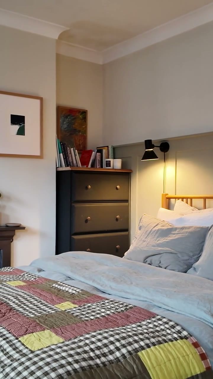Warm, inviting bedroom with soft natural light